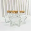 6pcs Small Star Shaped Clear Glass Storage Jar Bottle Container with Cork Stopper Fill with Jelly Balls Gemstones