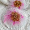 Resin Coaster [Floral Fusion] - Set of 2 Pink and White 3D Flower with Gold Leaf Flakes | Perfect for Gifting and Home Decor - Image 3