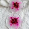 Resin Coaster [Floral Fusion] - Set of 2 Pink and White 3D Flower with Gold Leaf Flakes | Perfect for Gifting and Home Decor