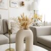 Modern Circular Hollow Ceramic Vase, Nordic Style U Shaped Vase, Decorative Vase, White Vase, Flower Vase, Housewarming Gift, Gift for Mom - Image 2
